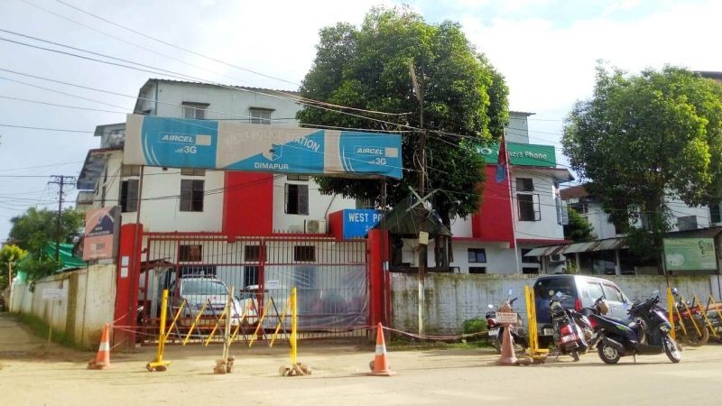 The West Police Station, Dimapur was sealed on Wednesday afternoon as a precautionary measure. (Morung Photo)